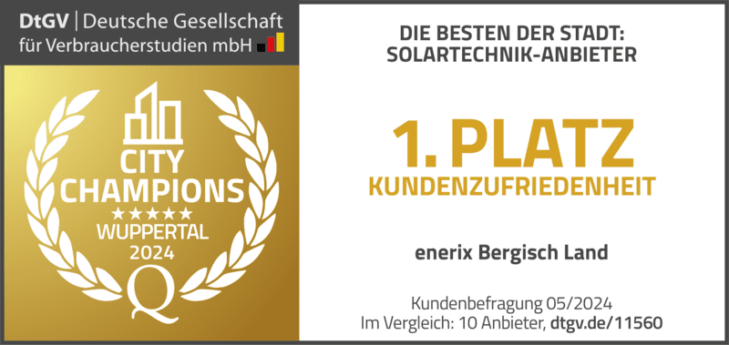 Siegel Bester Photovoltaikanbieter Wuppertal