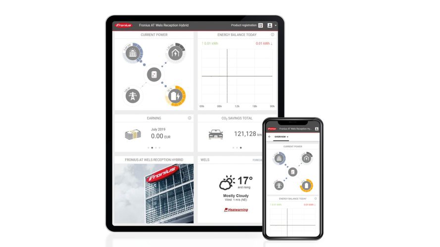Ein Notebook und Smartphone Mockup mit Fronius App