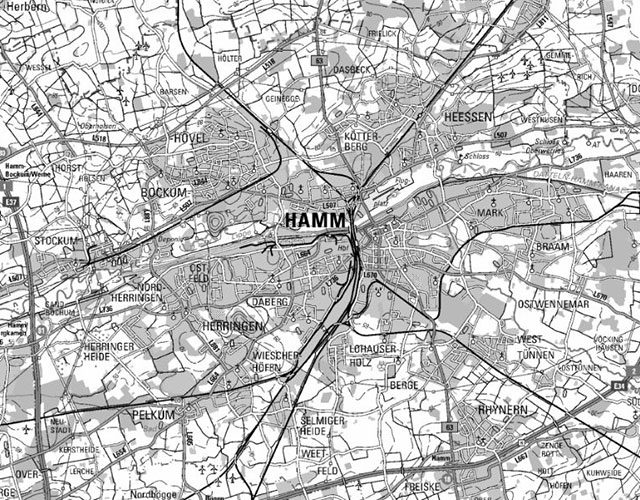 Eine Karte mit Solarkataster aus Hamm