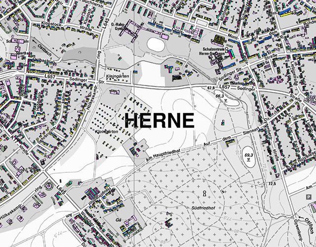 Karte mit Solarkataster der Stadt Herne