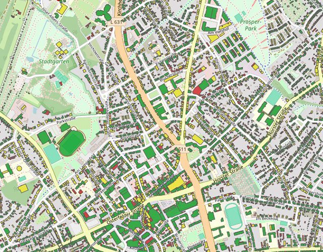 Eine Karte von Bottrop mit Solarpotenzial
