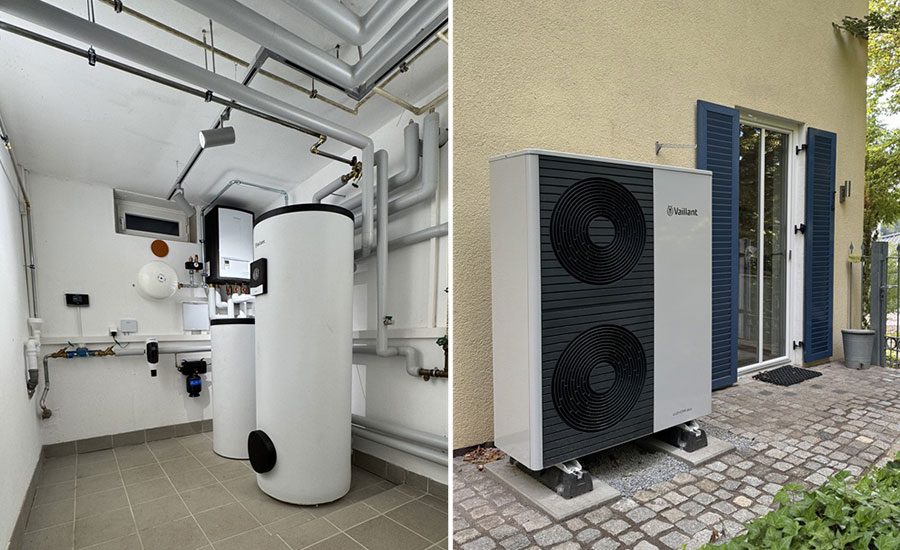 Das Innen- und Außengerät einer Vaillant Wärmepumpe