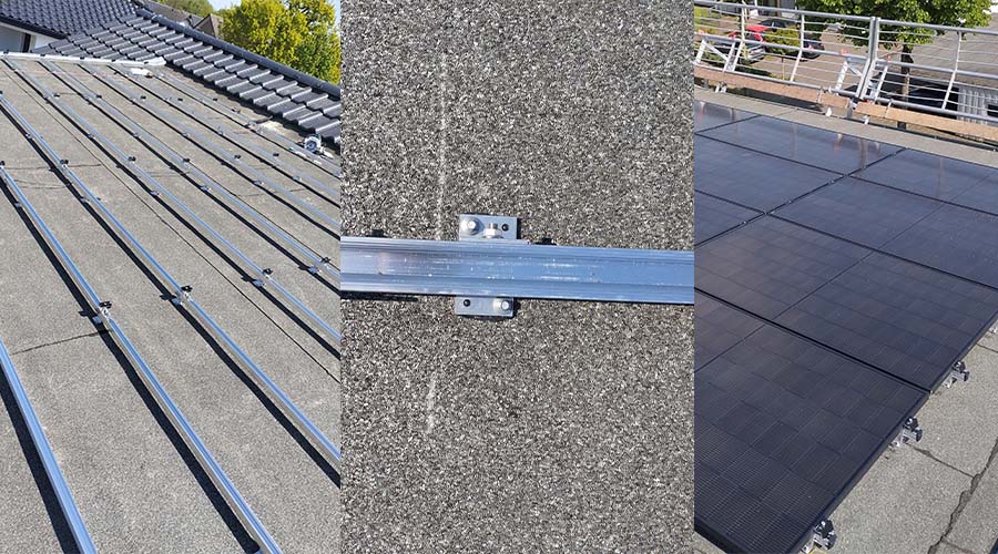 Flachdach PV Anlage mit Dachdurchdringung