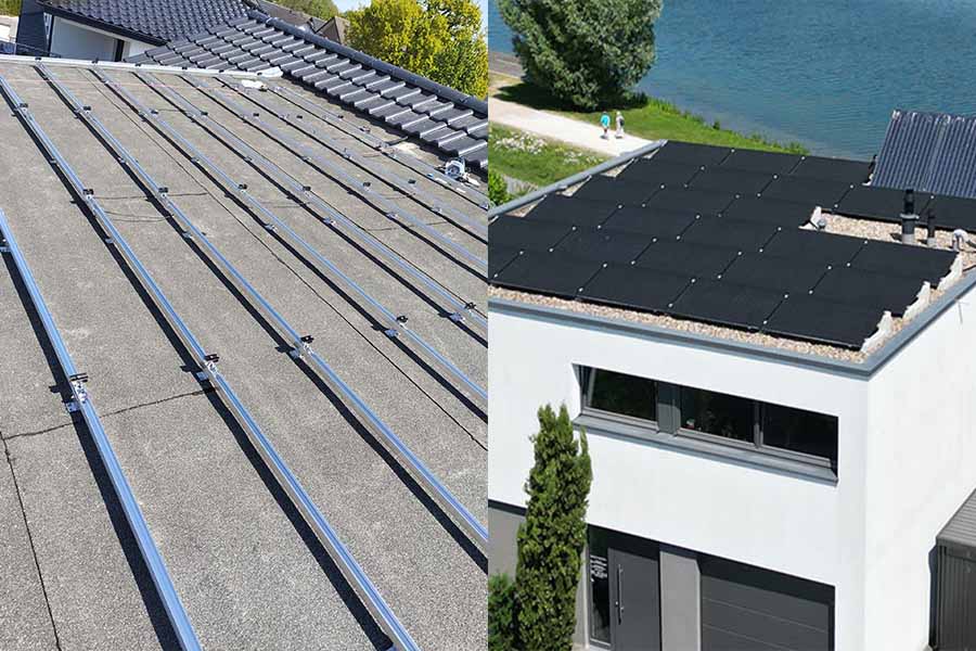 Flachdach Anlage Dachdurchdringhung vs. Ballasierung