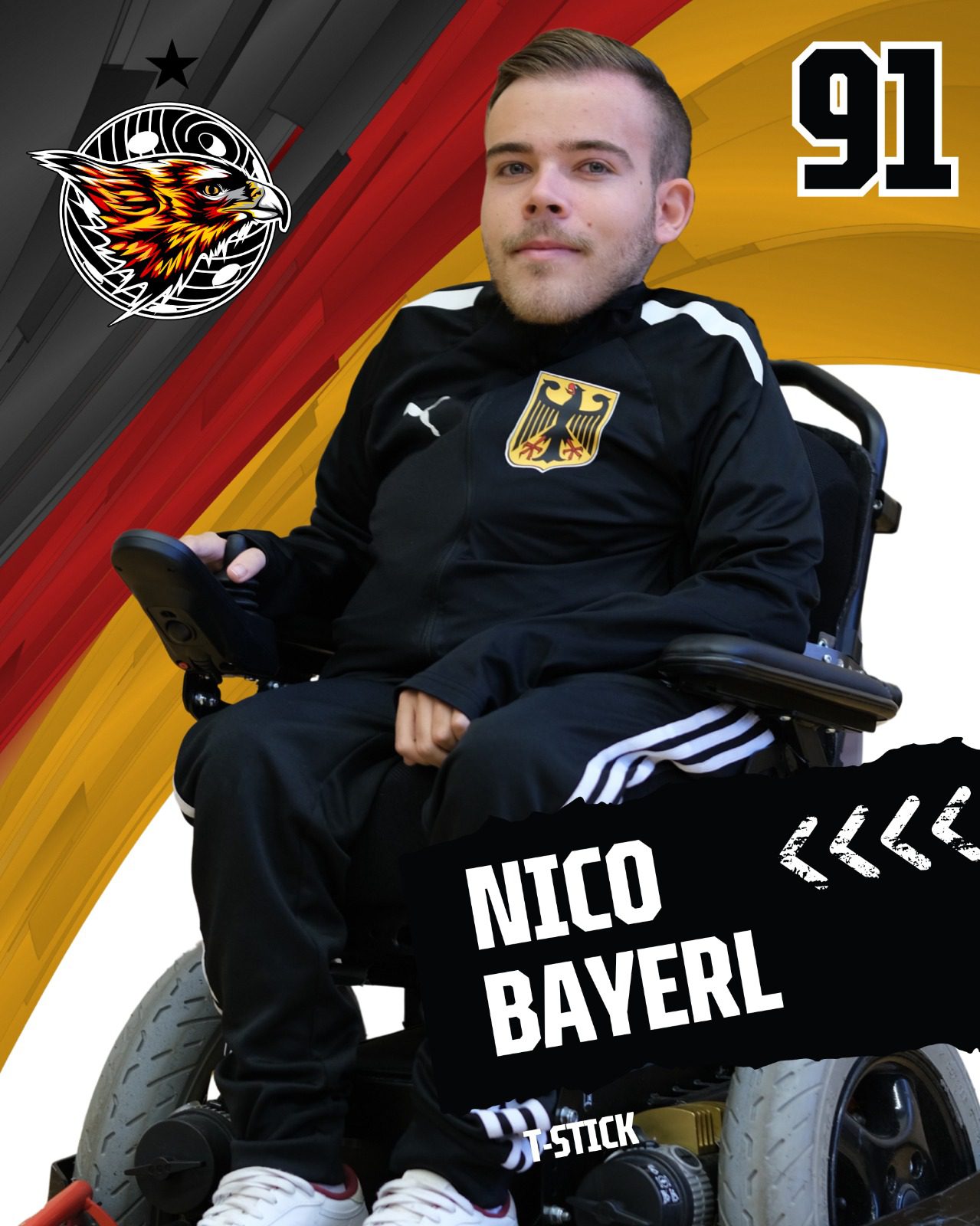 Nico Bayerl von der Powerchair Hockey Nationalmannschaft
